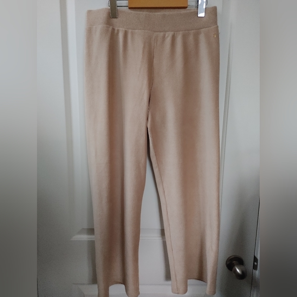Latte Love Beige Ribbed Wide Leg Pants ~ Size S